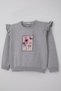 Girl's Tracksuit Set Butterfly Touch Flower Garden 4-8 Years, Gray Melange - 7