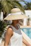 Women's Straw Beach Hat with Wide Brim and Ribbon, Adjustable Summer Sun Hat, Hijab Compatible
