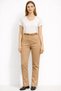 Women's Sports Pants Gabardine Brown Pants Lycra Gabardine Pants with Belted Waist - 2