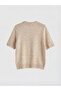 Beige Crew Neck Stoned Women's Knitwear Sweater - 6