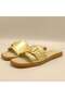 Authentic Gold Leather Women's Slippers - 4