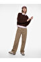 Shirt Collar Long Sleeve Comfortable Fit Knitwear Sweater - 2
