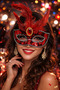 Red Feather Birthday Christmas Halloween Party Entertainment Mask