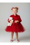 Baby Girl Bow Design Red Dress - 8