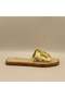 Authentic Gold Leather Women's Slippers