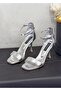 Y-26285 Single Strap Ankle Strap 9cm Heel Shoes for Women - 7