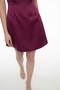 Women's Burgundy Backless Mini Satin Graduation Evening Dress - 4