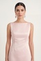 Women's Powder Backless Mini Satin Homecoming Evening Dress - 3