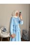 Women's Lace Detailed Paris Skirt Suit - Blue - 4