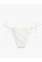 Triangular Drawstring Bikini Bottom with Stone Accessory Detail - 4