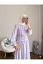 Women's Lace Detailed Paris Skirt Suit - Lilac - 4