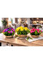 Artificial Flower Arrangement Wicker Basket Flower Pot – Decorative Ornament for Living Room, Office, Tabletop - 2