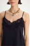 Maris Lace Detail Black Satin Trouser Set - 7