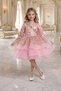Girl's Powder Pink Princess Evening Dress & Buckle Set – Sparkling with Tutu Skirt for Special Occasions & Holidays - 5