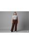 Women's Large Size Crepe Fabric Lycra Palazzo Brown Trousers with Elastic Waist - 4