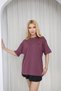 Red Embroidered Heart Detailed Oversize T-Shirt, Short Sleeve Cotton Fabric, Round Neck, Comfortable and Stylish Design - 2
