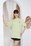 Red Embroidered Heart Detailed Oversize T-Shirt, Short Sleeve Cotton Fabric, Round Neck, Comfortable and Stylish Design - 5