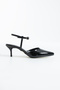 Lorena Women's Black Patent Leather Mini Pointed Toe Graduation Evening Dress 5 cm Short Thin Heeled Shoes - 5