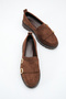 Women's Loafer Moccasin Casual Buckle Daily Shoes Tonyas Brown Suede - 5