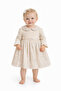 Embroidered Girl's Dress Cream