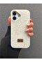 iPhone 17 Compatible - White Stone Sparkling Silicone Case Shock-Resistant Cover - 4