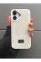 iPhone 17 Compatible - White Stone Sparkling Silicone Case Shock-Resistant Cover - 6