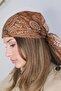 وشاح قطني بنمط عرقي بني فاتح مقاس 70*70