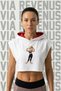 Lola Gym Printed Zero Sleeve Hooded Sports Women's Crop