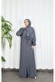 Self-Wrapped Zippered Prayer Dress Gray Hnt7068 - 2