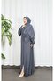 Self-Wrapped Zippered Prayer Dress Gray Hnt7068 - 3