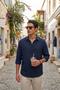 Cotton Regular Fit Classic Collar Long Sleeve 100% Linen Shirt Men's Shirt Cf26S1210000