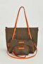 Brown Ethnic Patterned Women's Triple Bag Set Large Size Shoulder Bag