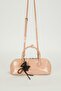 Pink Women's Hand and Shoulder Bag Small Size with Charms and Long Strap