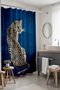 Bathroom Curtain, Navy Blue Leopard Patterned Shower Curtain, Bathtub Curtain 175X200Cm - 3