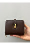 Soft Leather Bitter Brown Women's Wallet with Gold Detail - 2