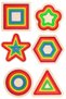 6-Piece Geometric Shapes with Wooden Base and 3D Printing Colors - 14 cm Montessori Set