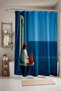 Bathroom Curtain, Cat and Woman Patterned Shower Curtain in the Scenery, Bathtub Curtain 175X200Cm