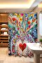 Bathroom Curtain, Surrealist Flower Heart Pattern Shower Curtain, Bathtub Curtain 175X200Cm - 3