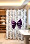 Bathroom Curtain, Purple Bow Elegance Patterned Shower Curtain, Bathtub Curtain 175X200Cm - 3