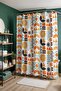 Bathroom Curtain, Retro Nordic Garden Pattern Shower Curtain, Bathtub Curtain 175X200Cm