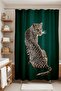 Bathroom Curtain, Green Leopard Pattern Shower Curtain, Bathtub Curtain 175X200Cm - 2