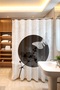 Bathroom Curtain, Bohemian Gray Moon Butterfly Patterned Shower Curtain, Bathtub Curtain 175X200Cm - 3