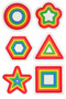 6 Pieces of Colorful Geometric Shapes - Montessori Educational Intelligence Game Set