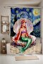 Bathroom Curtain, Mermaid Patterned Shower Curtain in Starry Night, Bathtub Curtain 175X200Cm