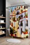 Bathroom Curtain, White Houses in the Sun Patterned Shower Curtain, Bathtub Curtain 175X200Cm