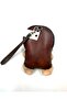Handmade Leather Keychain with Cartoon Character Style Cat Figure / Mini Zipper Wallet - 2