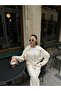 Women's Ecru Raw Linen Jacket and Pants Set - 2