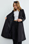 Belted Double-Breasted Collared Long Trench Coat - 4
