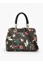 Floral Monogram Print Tote Bag with Double Handles