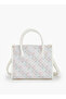Monogram Print Satchel Bag with Detachable Strap - 5
